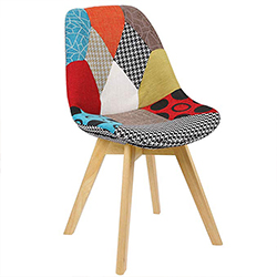 Woltu silla de comedor estilo moderno patchwork alegre