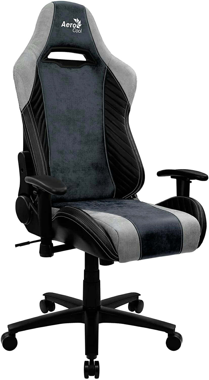 Aerocool BARONBL, Silla Gaming, AeroSuede Transpirable, Respaldo Ajustable, Azul