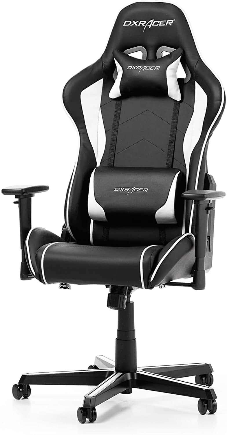 DXRacer FORMULA L Negro & Blanco PVC Cuero La Silla de Gaming