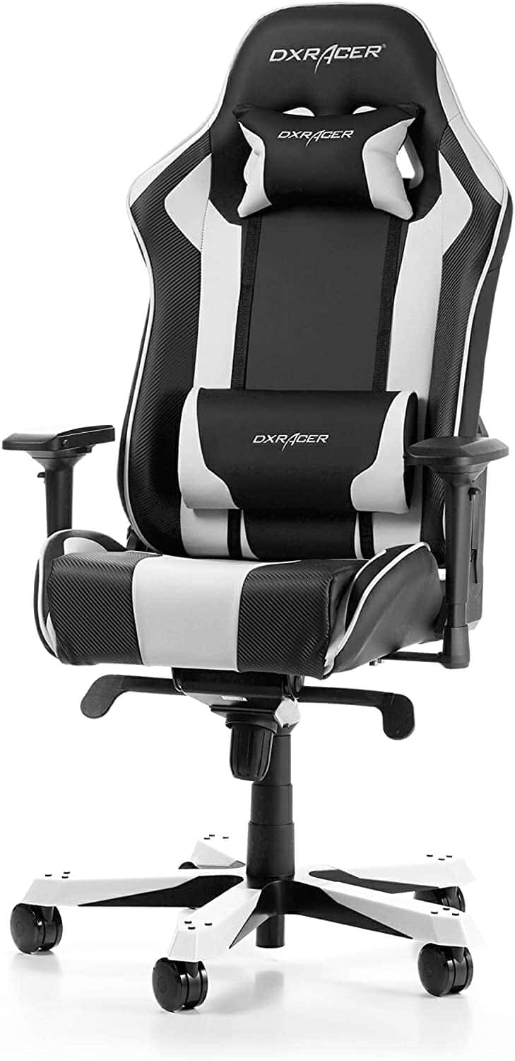 DXRacer (el original) Silla para juegos King K06, piel sintética, negro y rojo, 160-195 cm