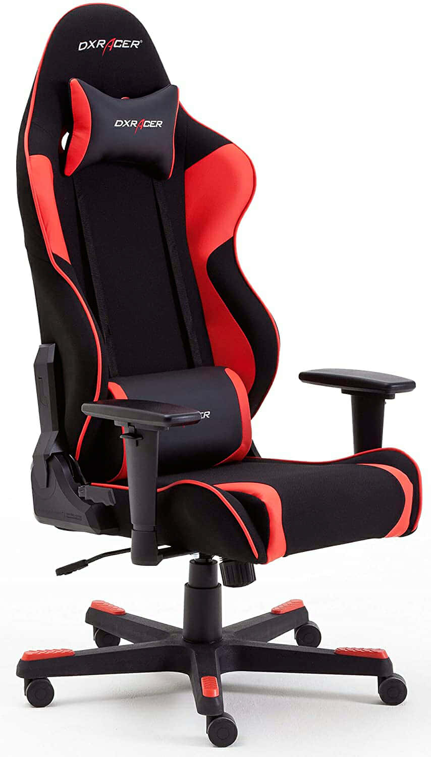 DX RACER R1 Silla de Oficina, Tela, Piel sintética, Rojo/Negro, 64 x 125 x 68 cm