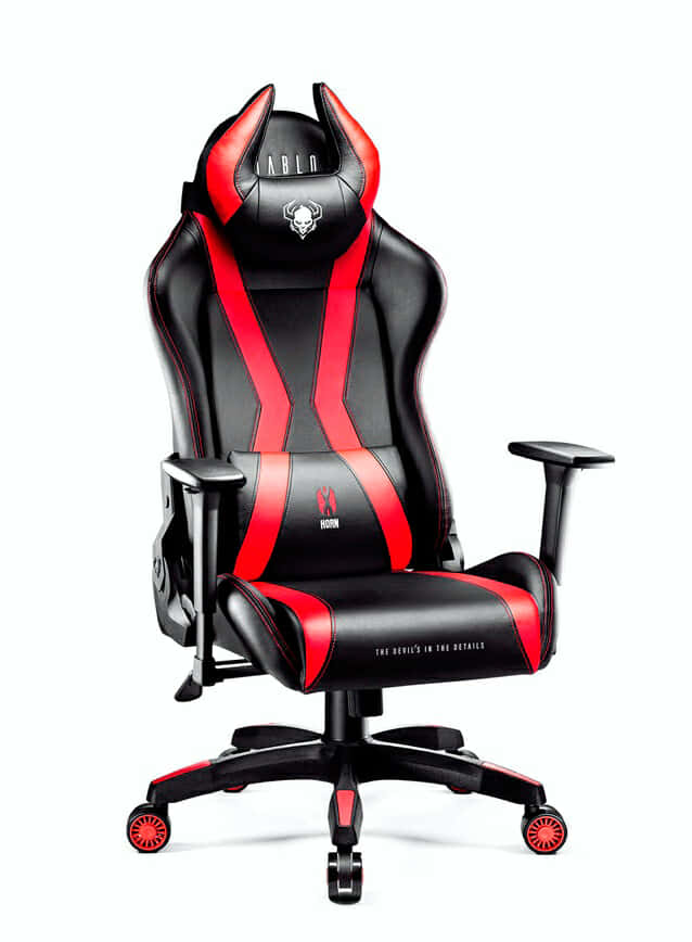 Diablo X-Horn Silla Gaming Oficina Gamer Apoyabrazos 3D Cojín Ajustable Diseño Ergonómico Cuero Sintético Función de Inclinación Negro-Rojo Normal (L)