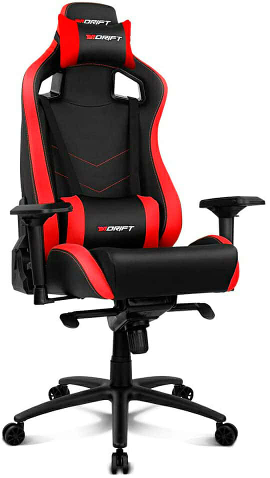 Drift DR500B - Silla Gaming Profesional, polipiel, reposabrazos ajustable 4D, piston clase 4, sistema balanceo, altura regulable, respaldo reclinable, cojines lumbar y cervical, color negro