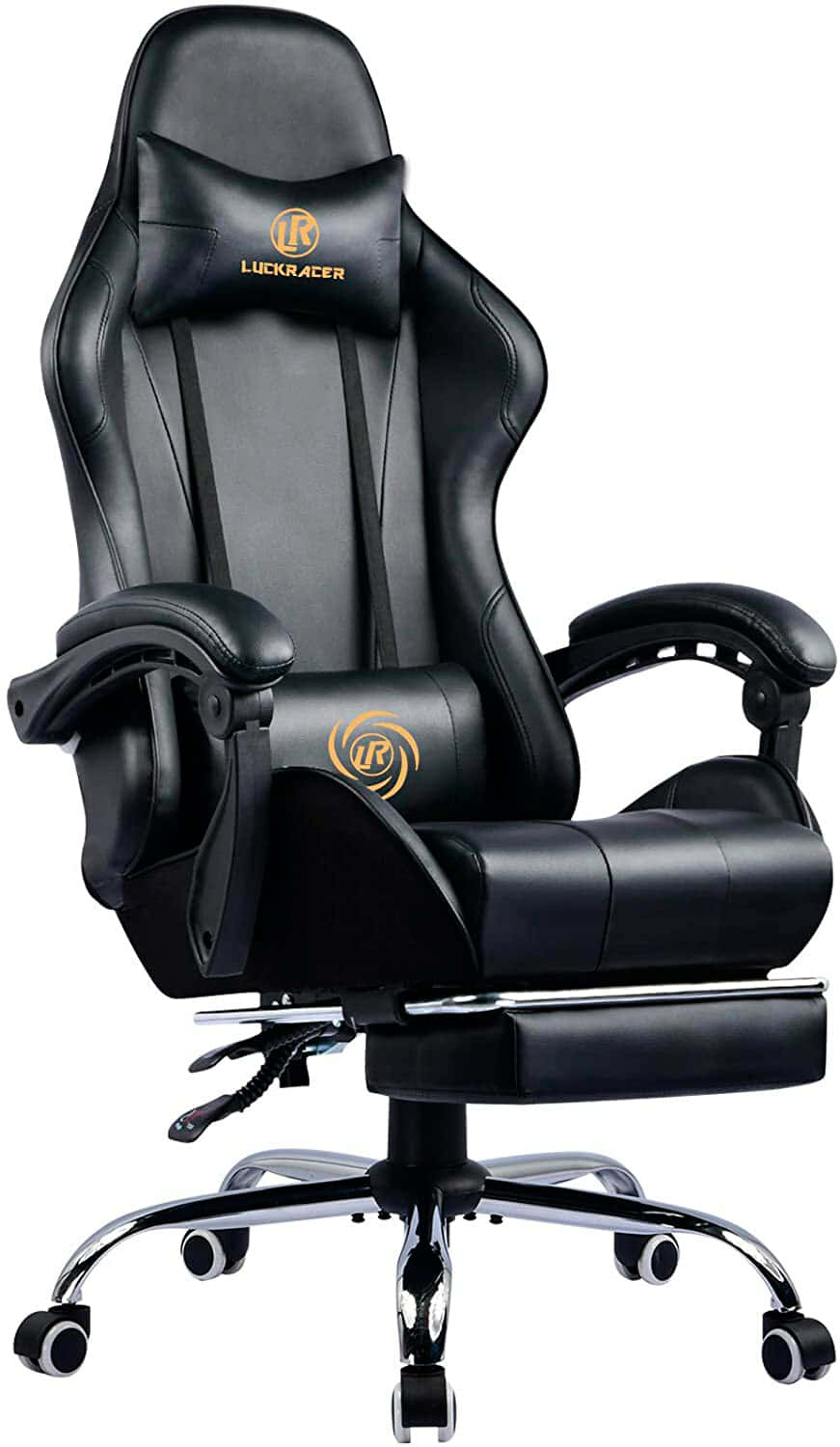 LUCKRACER Silla de Gaming, Poliuretano, Negro, 845628