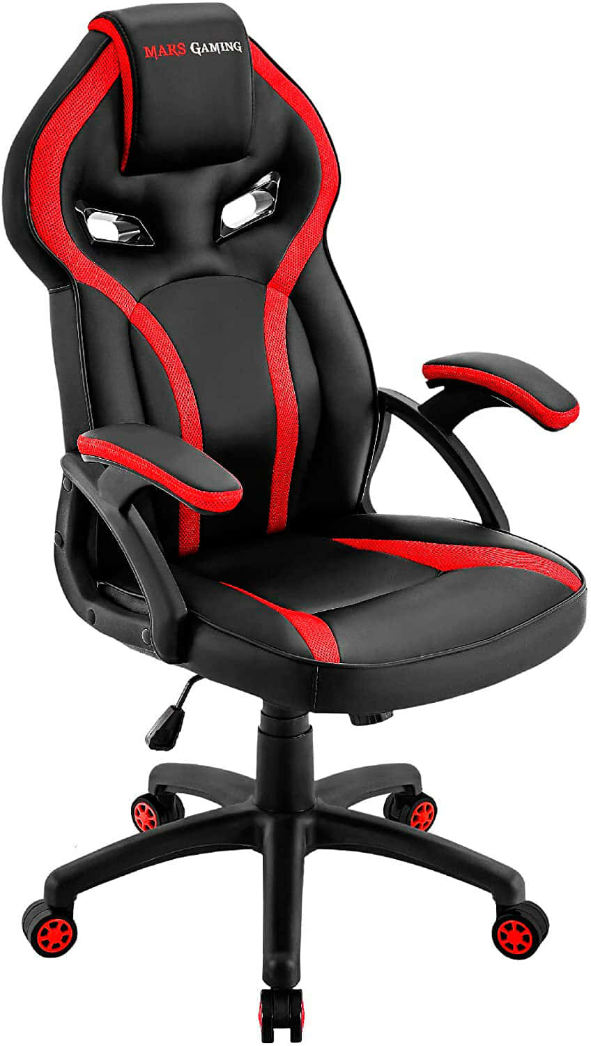 Mars Gaming MGC118BK, Silla Gaming Ergonómica en PU y Nylon, Regulable, Negro