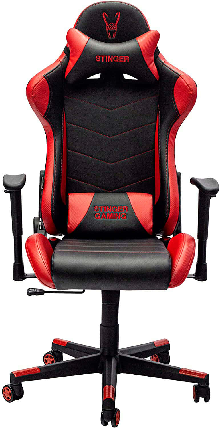 Woxter Stinger Station Red - Silla Gaming (Eje Acero, Levantamiento por Gas Pistón Clase 4, Ergonómica, Reposabrazos 2D, Alt/Incl Ajustable, Refuerzo de Foam MD, Racing, Cojín Lumbar/Cervical)